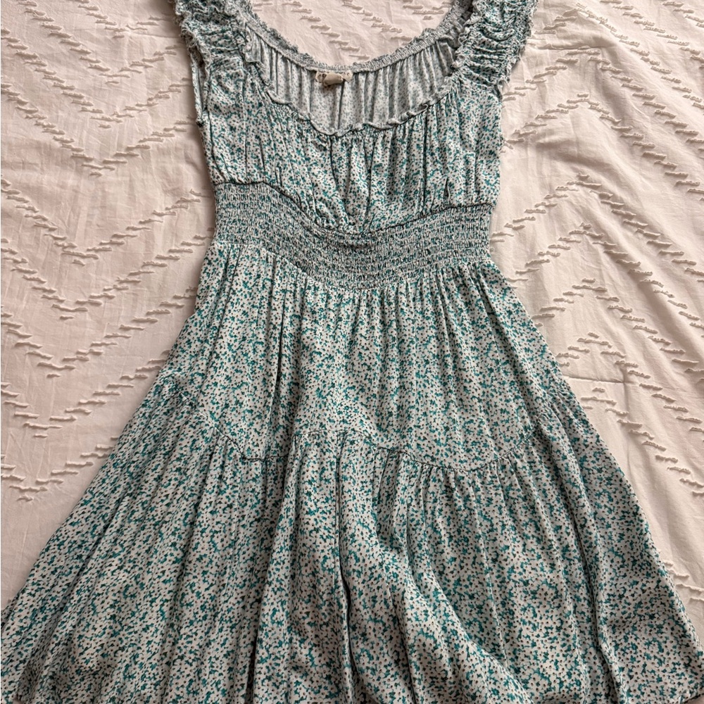 Aeropostale Teal Floral Midi Dress